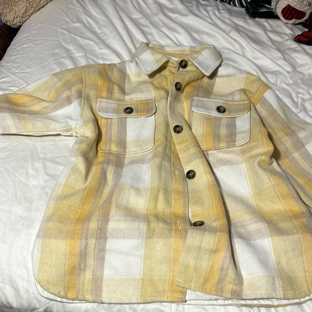 forever 21 yellow plaid pattern jacket